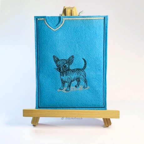 Heimtierausweis, Filz, rosa, Impfausweis aus Filz – Chihuahua