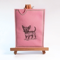 Heimtierausweis, Filz, rosa, Impfausweis aus Filz – Chihuahua