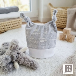 Babymütze Knotenmütze Fahrzeuge grau 0-3 Monate