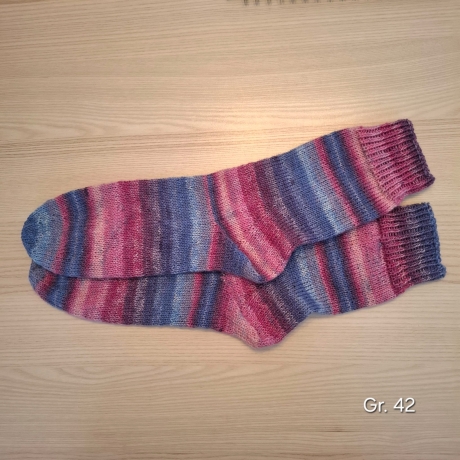 Stricksocken Gr. 42 handgestrickt Wollsocken Schurwolle/Polyamid