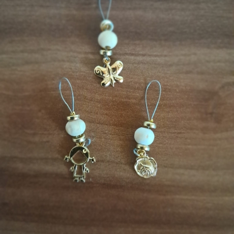 Handgemachte Maschenmarkierer Gold mit Motiven