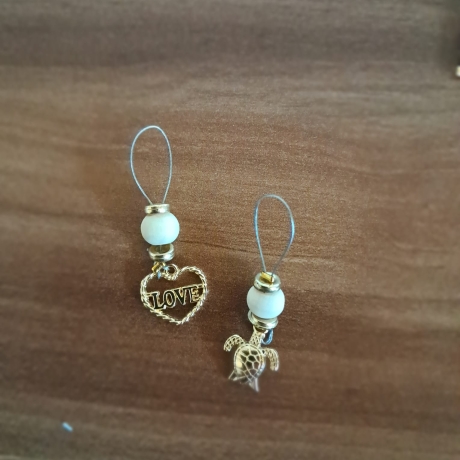 Handgemachte Maschenmarkierer Gold mit Motiven