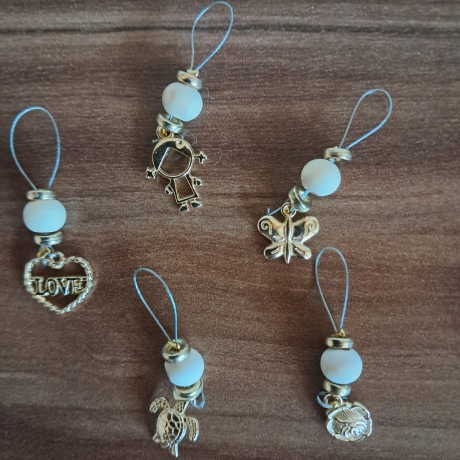 Handgemachte Maschenmarkierer Gold mit Motiven