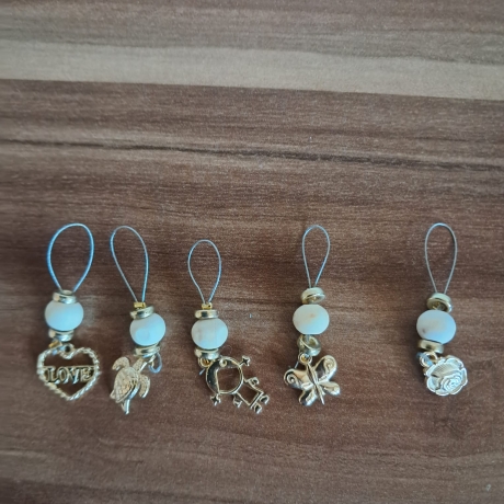 Handgemachte Maschenmarkierer Gold mit Motiven