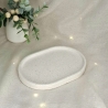 Breite weiße Schmuckablage mit Glitzerpartikeln
