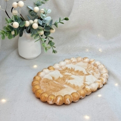 Beige-Golden marmoriertes Tablett 