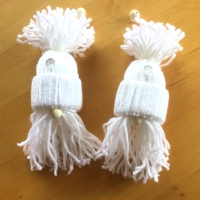 Weihnachtswichtel Gnome 2er Set in weiß handgemacht von Hobbyhaus