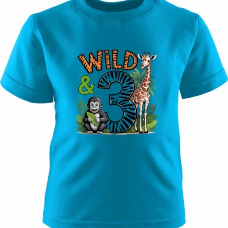 Kinder Kurzarm T-Shirt bedruckt mit WILD 3