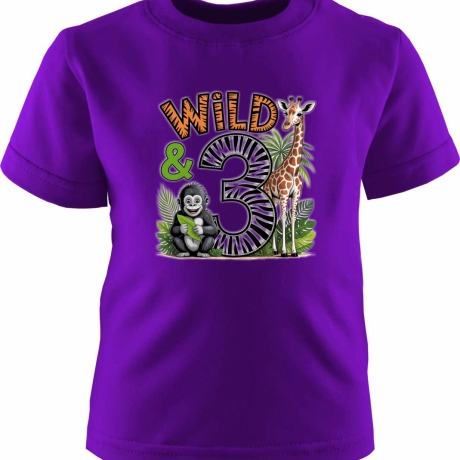 Kinder Kurzarm T-Shirt bedruckt mit WILD 3