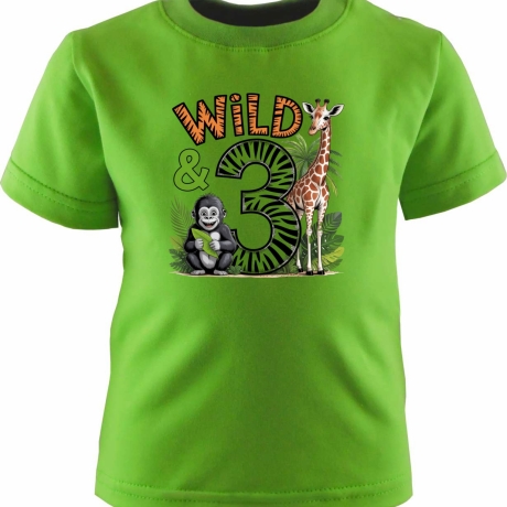 Kinder Kurzarm T-Shirt bedruckt mit WILD 3