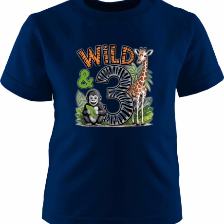 Kinder Kurzarm T-Shirt bedruckt mit WILD 3