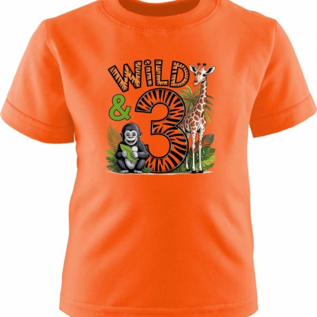 Kinder Kurzarm T-Shirt bedruckt mit WILD 3