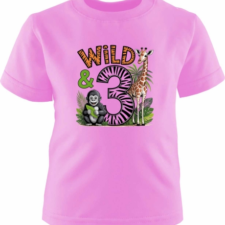 Kinder Kurzarm T-Shirt bedruckt mit WILD 3