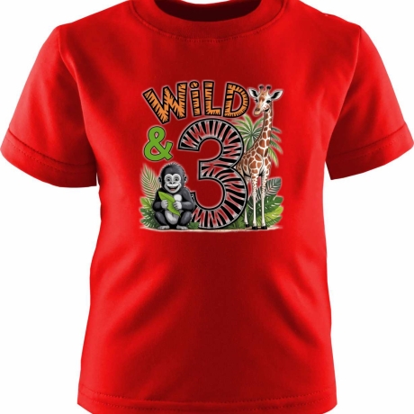 Kinder Kurzarm T-Shirt bedruckt mit WILD 3