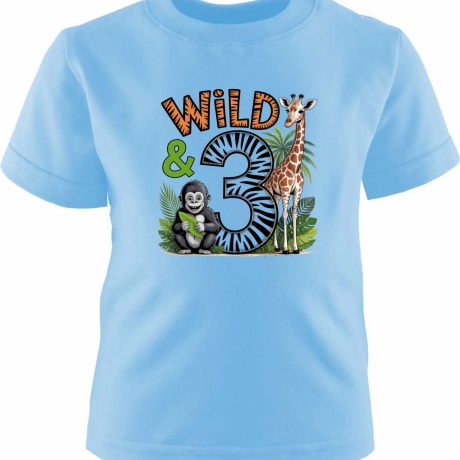 Kinder Kurzarm T-Shirt bedruckt mit WILD 3