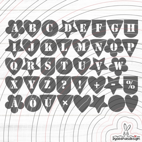 Wimpel ABC Plotterdatei SVG DXF 