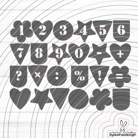 Wimpel Zahlen Plotterdatei SVG DXF 