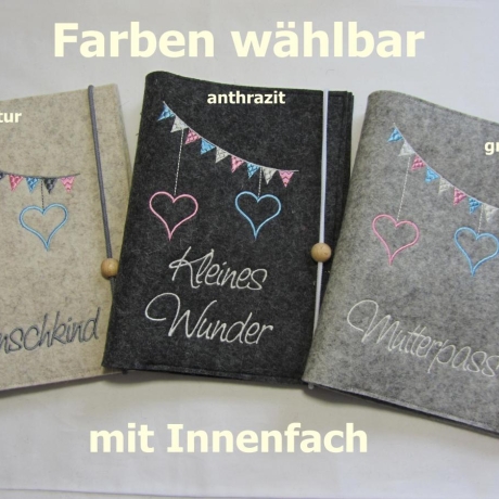 Mutterpass-Hülle aus 100% Wollfilz
