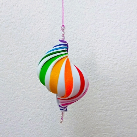Windspiel basteln Kinder-Bastelset, 3x Glitzer-Regenbogen Mobile