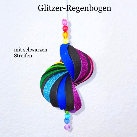 Windspiel basteln Kinder-Bastelset, 3x Wind-Mobile Glitzer-Set
