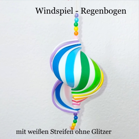 Windspiel basteln Kinder-Bastelset, 3x Regenbogen Wind-Mobile 