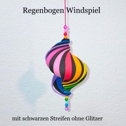 Windspiel basteln Kinder-Bastelset, 3x Regenbogen Wind-Mobile 