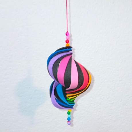 Windspiel basteln Kinder-Bastelset, 3x Regenbogen Wind-Mobile 