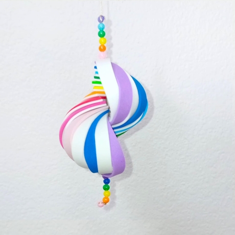 Windspiel basteln Kinder-Bastelset, 3x Regenbogen Wind-Mobile 