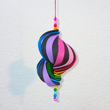 Windspiel basteln Kinder-Bastelset, 3x Regenbogen Wind-Mobile 