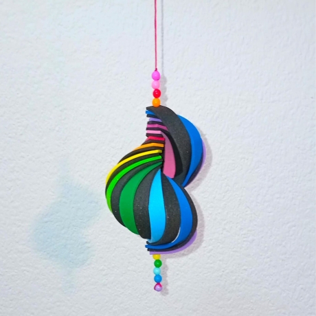 Windspiel basteln Kinder-Bastelset, 3x Regenbogen Wind-Mobile 