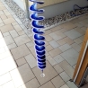 Windspiel gehäkelt Windspirale Windspinner Blau-Weiß 110cm
