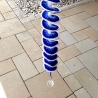 Windspiel gehäkelt Windspirale Windspinner Blau-Weiß 110cm