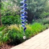 Windspiel gehäkelt Windspirale Windspinner Blau-Weiß 110cm