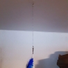 Windspiel gehäkelt Windspirale Windspinner Blau-Weiß 110cm
