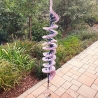 Windspiel gehäkelt Windspirale Windspinner Grün-Weiß 75cm Garten