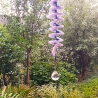 Windspiel gehäkelt Windspirale Windspinner Grün-Weiß 75cm Garten