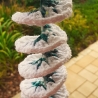 Windspiel gehäkelt Windspirale Windspinner Grün-Weiß 75cm Garten