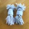 Weihnachtswichtel Gnome 2er Set in hellgrau und hellgrau-weiß 