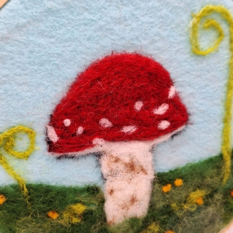 Wollbild Fliegenpilz