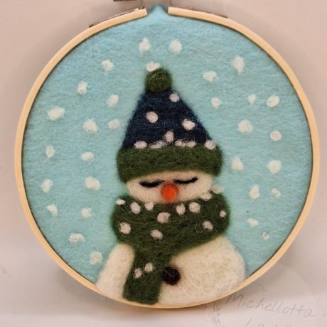 Wollbild Schneemann