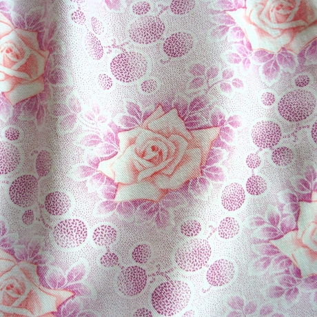 Stoffbeutel/Wäschebeutel aus Baumwollstoff mit Rosen genäht