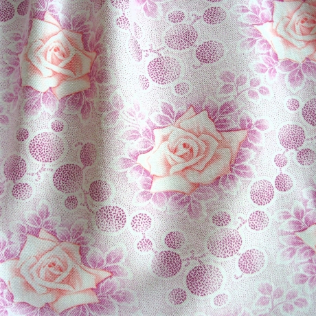 Stoffbeutel/Wäschebeutel aus Baumwollstoff mit Rosen genäht