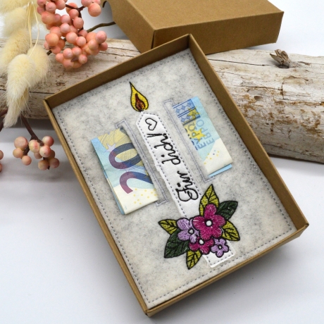 Stickdatei Wunscherfüller Kerze Blumen für dich