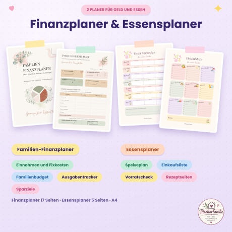 Familienplaner Bundle 2027: 5 Planer zum Ausdrucken, PDF