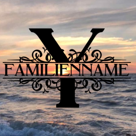 Aufkleber Monogramm Y mit Familiennamen