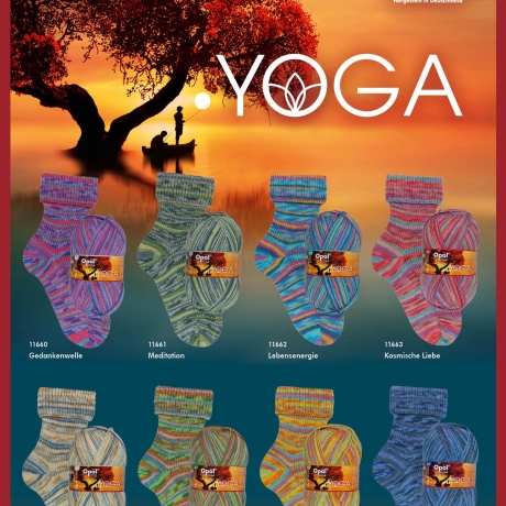 Opal Yoga, 4-fädige Sockenwolle, Farbe 11660