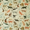 Digitalstoff York Katzen beige