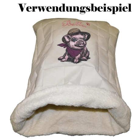 Stickdatei Applikation Schweinchen Sugar Schwein