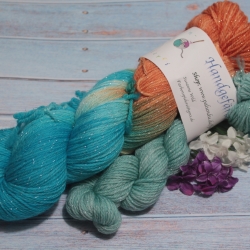 Handgefärbte Glitzer(socken)wolle Stardust 21/16 - 100+20 g -  Handgefärbte Glitzer(socken)wolle Stardust 21/16 - 100+20 g -