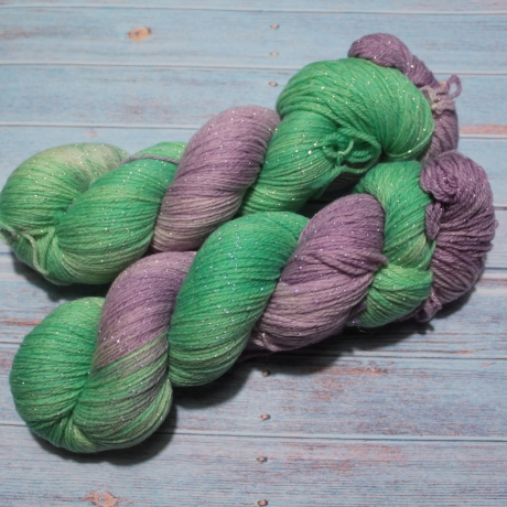 Handgefärbte Glitzer(socken)wolle Stardust 21/33